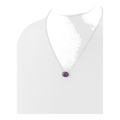 Sterling Silver CZ Oval Necklace – view 4