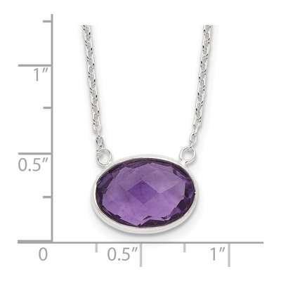 Sterling Silver CZ Oval Necklace – view 5
