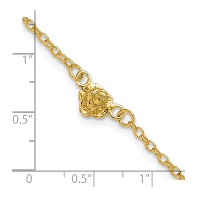 Gold-Plated Sterling Silver Flower Anklet – view 5