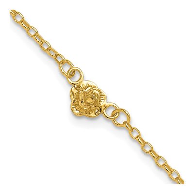Gold-Plated Sterling Silver Flower Anklet