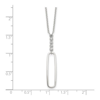 Sterling Silver CZ Dangle Necklace – view 4