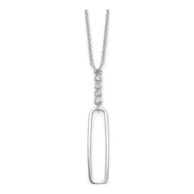 Sterling Silver CZ Dangle Necklace