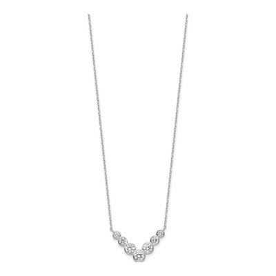 Sterling Silver CZ Bezel Necklace – view 3