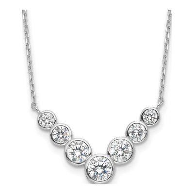 Sterling Silver CZ Bezel Necklace