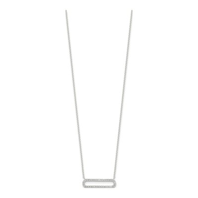 Sterling Silver CZ E-Coated Necklace – view 3