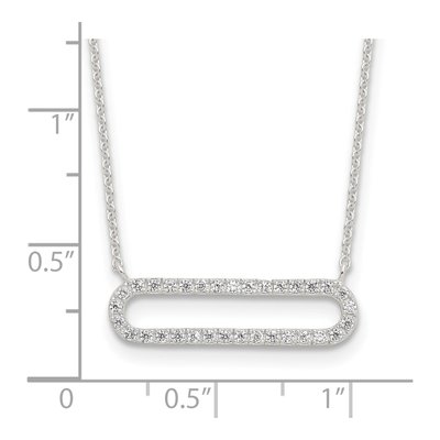 Sterling Silver CZ E-Coated Necklace – view 5