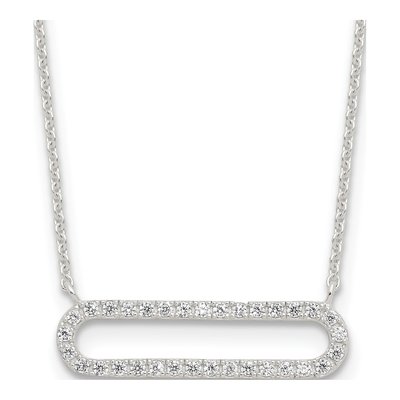 Sterling Silver CZ E-Coated Necklace