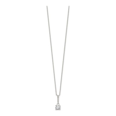 Sterling Silver CZ E-Coated Necklace – view 3