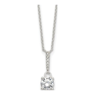 Sterling Silver CZ E-Coated Necklace