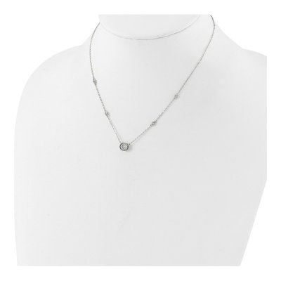 Sterling Silver CZ Station Necklace – view 4