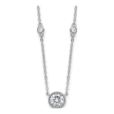 Sterling Silver CZ Station Necklace