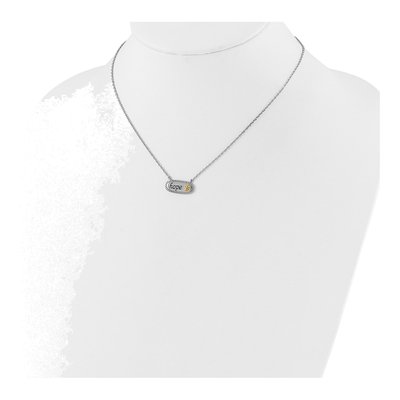 Sterling Silver & 14K Gold CZ HOPE Necklace – view 3