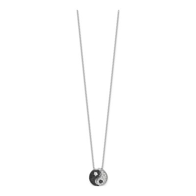 Sterling Silver CZ Yin Yang Necklace – view 3