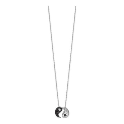 Sterling Silver CZ Yin Yang Necklace – view 4