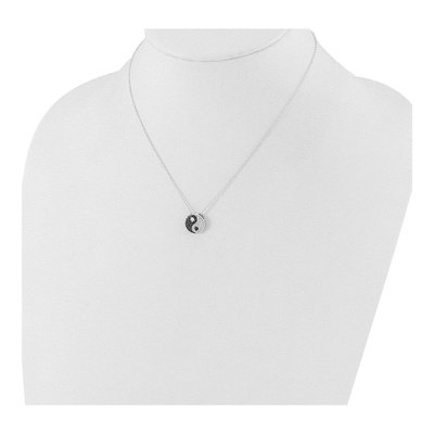 Sterling Silver CZ Yin Yang Necklace – view 5