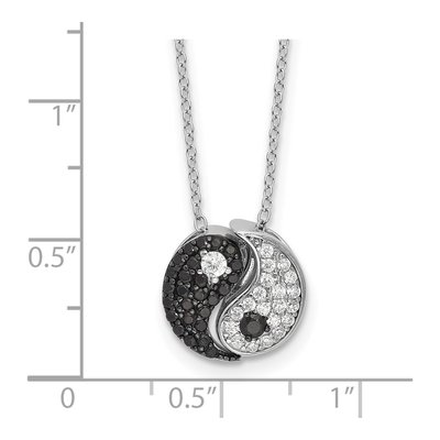 Sterling Silver CZ Yin Yang Necklace – view 6