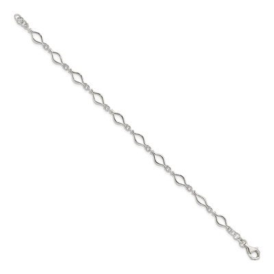 Sterling Silver 5mm Fancy Link Bracelet, 7.25" – view 3