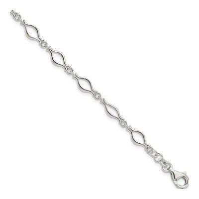 Sterling Silver 5mm Fancy Link Bracelet, 7.25"
