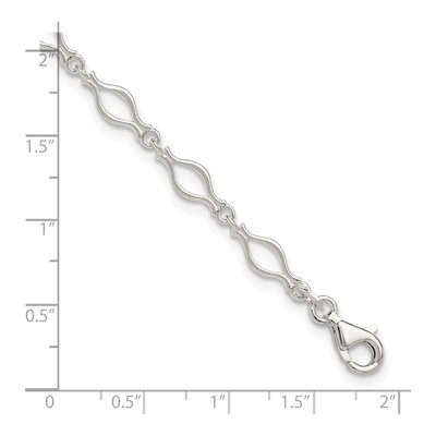 Sterling Silver 6mm Fancy Open Link Chain Anklet – view 3
