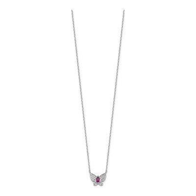 Sterling Silver CZ Butterfly Necklace – view 3