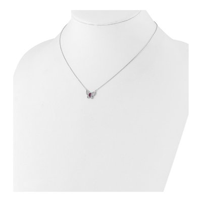 Sterling Silver CZ Butterfly Necklace – view 4