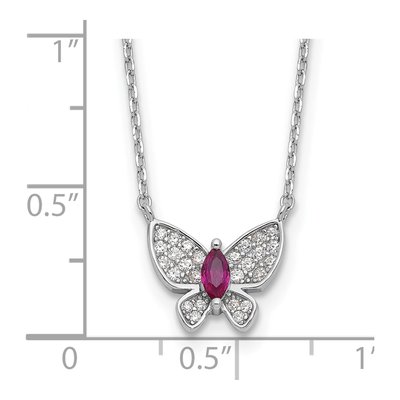 Sterling Silver CZ Butterfly Necklace – view 5