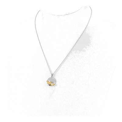 Gold-Plated Sterling Silver Enameled Bee Necklace – view 4