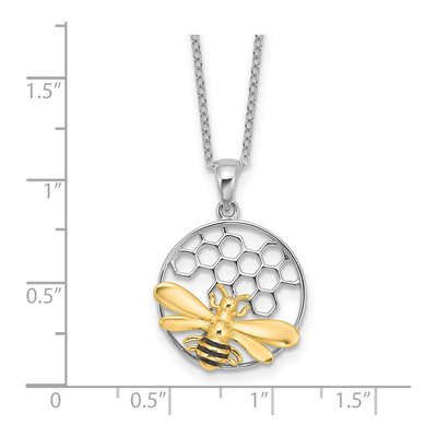 Gold-Plated Sterling Silver Enameled Bee Necklace – view 5