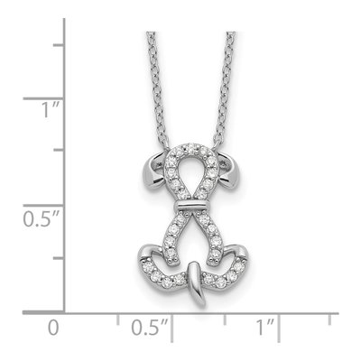 Sterling Silver CZ Dog Necklace – view 5
