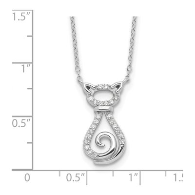 Sterling Silver CZ Cat Necklace – view 5