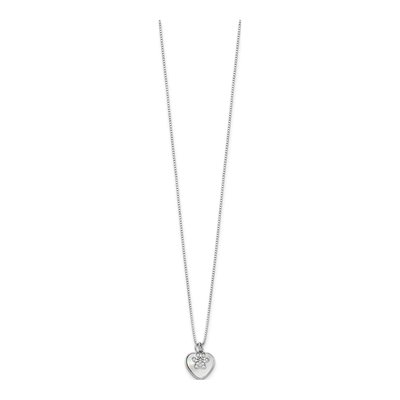 Sterling Silver Mother of Pearl & CZ Paw Print Necklace – view 4