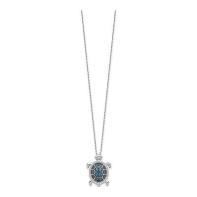 Sterling Silver CZ Turtle Necklace – view 3