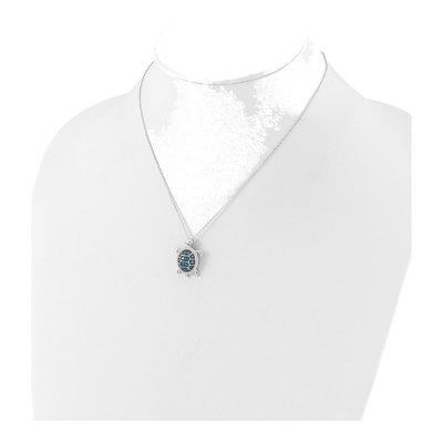 Sterling Silver CZ Turtle Necklace – view 4
