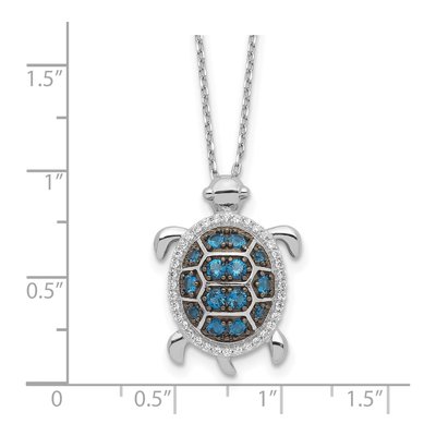Sterling Silver CZ Turtle Necklace – view 5