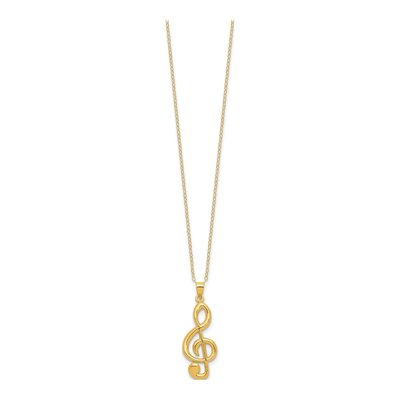 Gold-Plated Sterling Silver Treble Clef Necklace – view 3