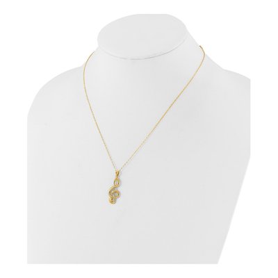 Gold-Plated Sterling Silver Treble Clef Necklace – view 4
