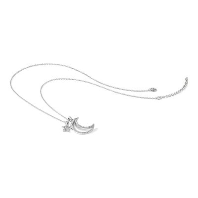 Sterling Silver CZ Moon Star Necklace – view 6