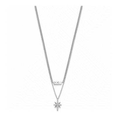 Sterling Silver CZ Star Layer Necklace – view 2