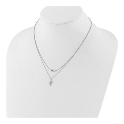 Sterling Silver CZ Star Layer Necklace – view 3
