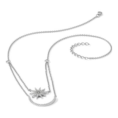 Sterling Silver CZ Star Two-Strand Necklace – view 5