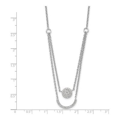 Sterling Silver CZ Two-Strand Circle Necklace – view 4