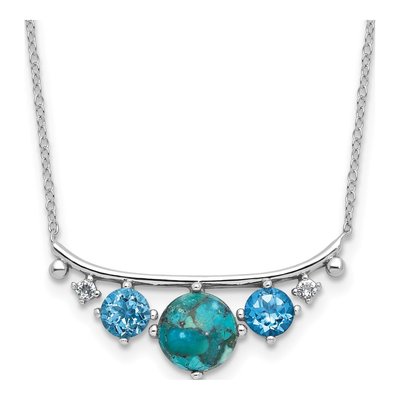 Sterling Silver CZ Multi-Color Necklace