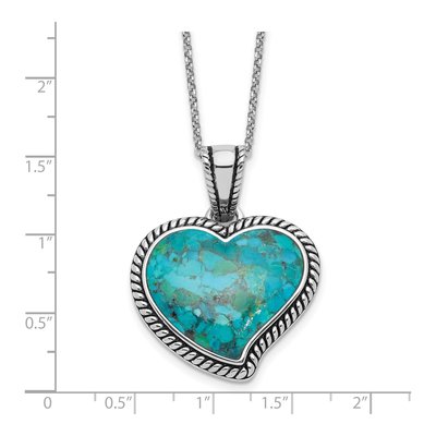 Sterling Silver Turquoise Rh-Pl Oxidized Compressed Necklace – view 5
