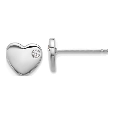 Sterling Silver CZ Heart Necklace & Earring Set – view 3