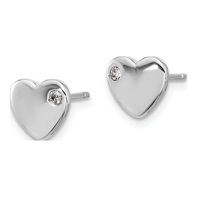 Sterling Silver CZ Heart Necklace & Earring Set – view 4