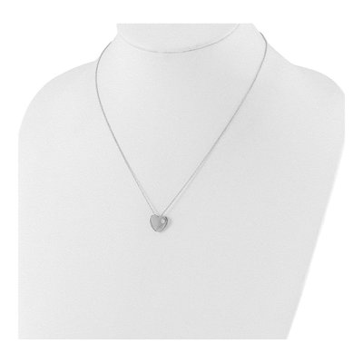 Sterling Silver CZ Heart Necklace & Earring Set – view 5