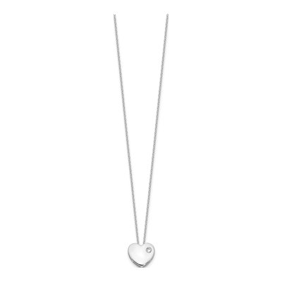 Sterling Silver CZ Heart Necklace & Earring Set – view 6