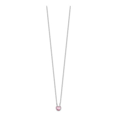 Girls' Silver Pink CZ Heart Necklace & Earring Set – view 5