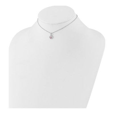 Girls' Sterling Silver CZ Heart Necklace & Earring Set – view 6
