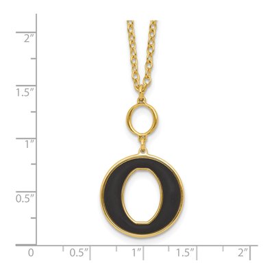 Gold-Plated Sterling Silver Black Enamel Circle Necklace – view 4